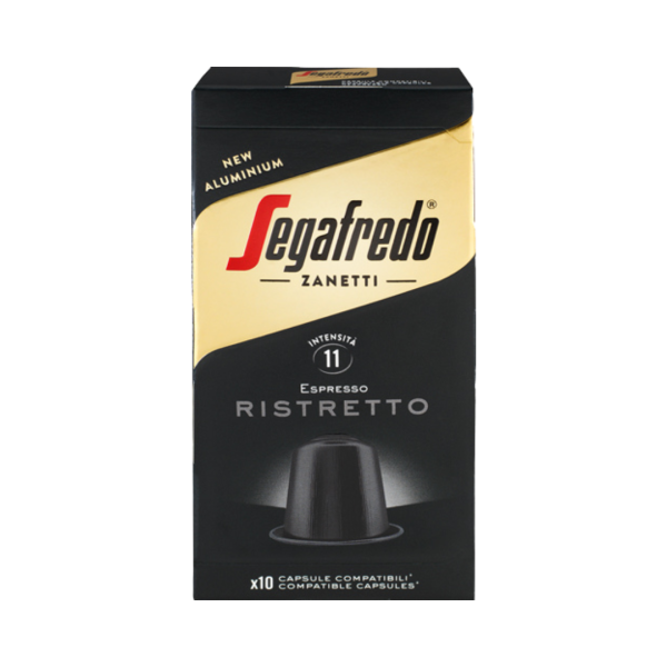 Segafredo Zanetti Espresso Ristretto 11, Nespresso­kompatibel, 10 AluminiumKaffeekapseln, 51g